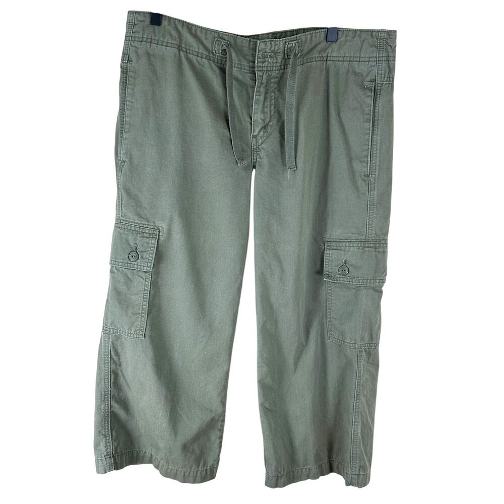 Levi’s Nouveau Low Slouch Cargo Pants Army Green Y2K Utility Large Cropped